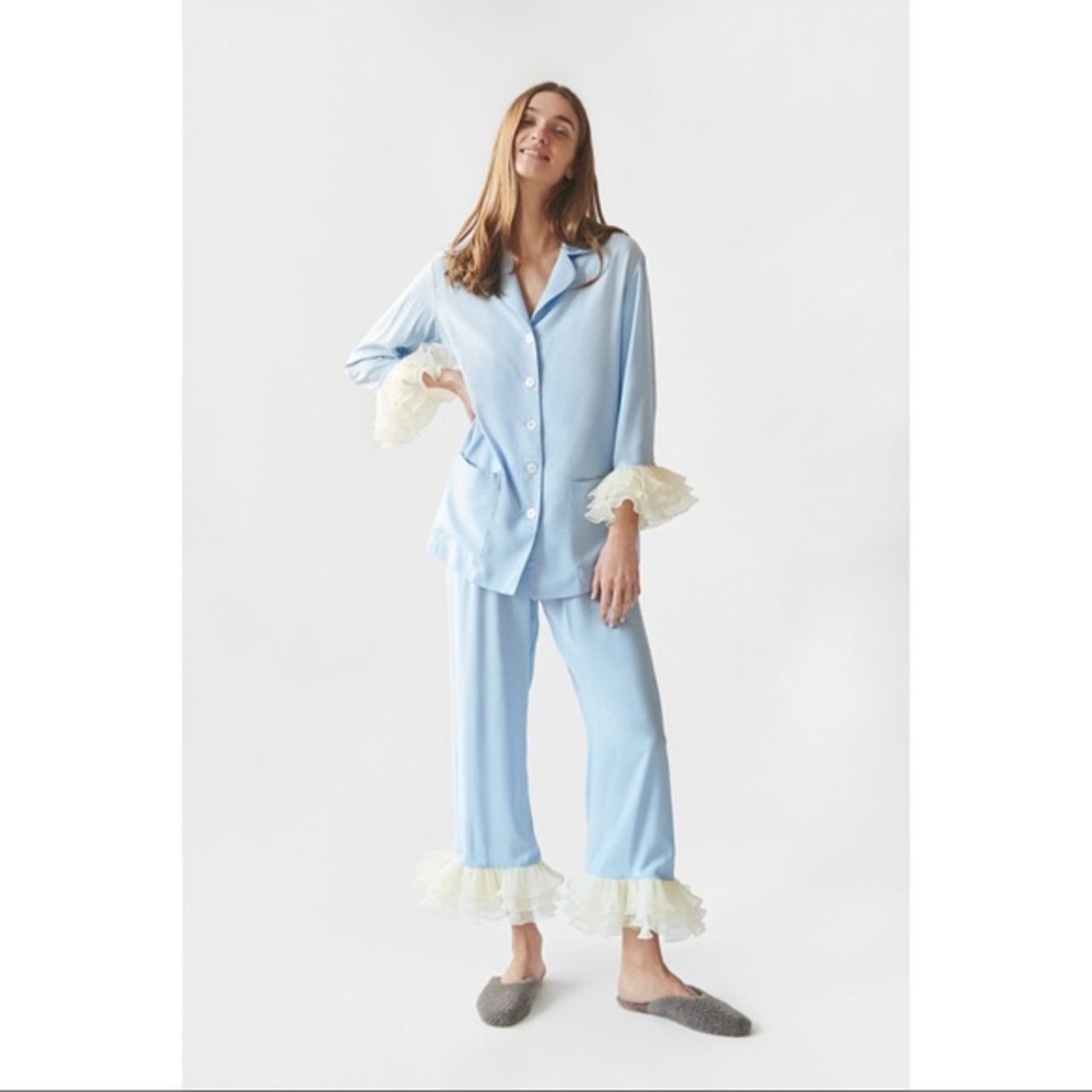 Daily Sleeper Pierrot Party Pajama Set in Blue size large